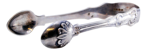 Silver Sugar Tongs with Reliefs and Monogram Cards