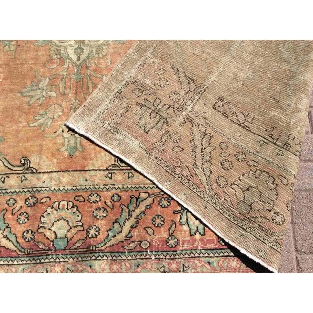 Oversized Vintage Hand Knotted Turkish Area Rug - 119" X 154" For Sale - Image 10 of 11