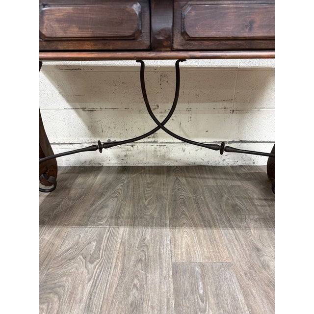 Vintage Spanish Colonial Style Writing Desk Library Table For Sale - Image 17 of 18