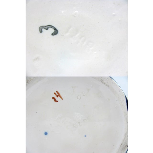 Antique Majolica Art Nouveau Figural Dutch Girl Boy Vases - a Pair For Sale - Image 10 of 13