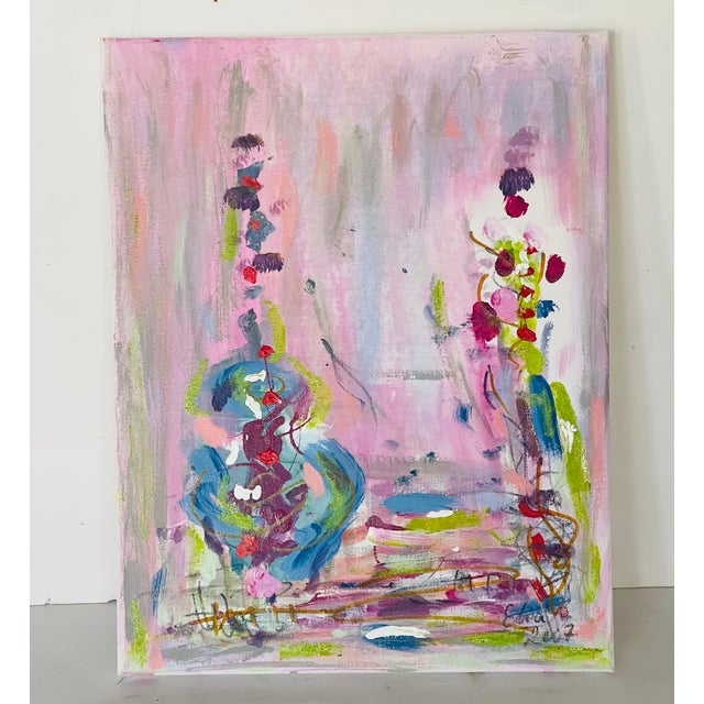 Abstract painting on stretched canvas Pink Malca’s by Elia.