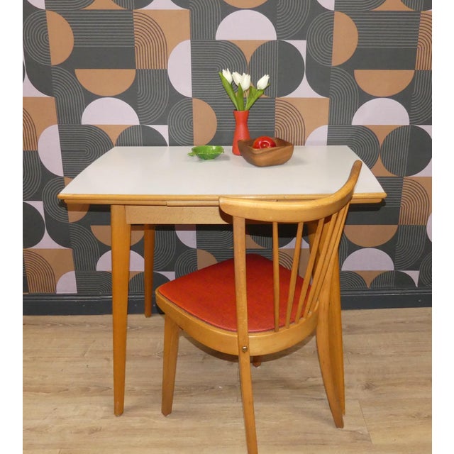 Vintage Extendable Kitchen Table in Wood, 1950s For Sale - Image 4 of 14