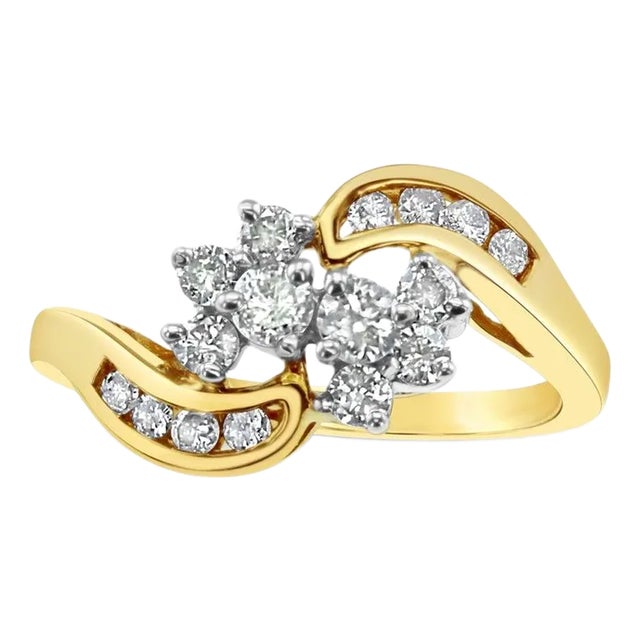 Half Carat Diamond Cluster Ring, Size 4 For Sale