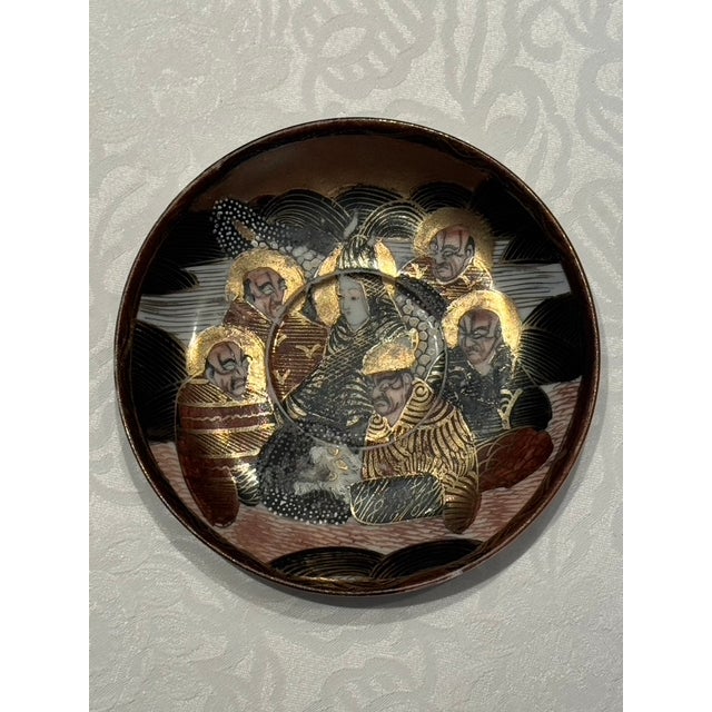 Japanese Late 19th Century Japanese Satsuma Meiji Black Plates - a Pair For Sale - Image 3 of 10