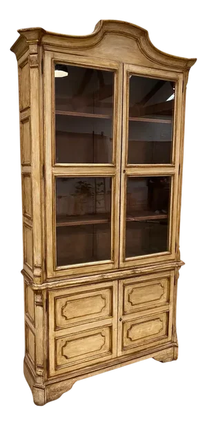 Italian Painted and Gilded Glazed Cabinet Bookcase, 1920s