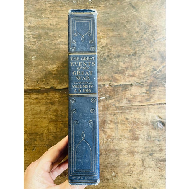 1920s 1920 the Great Events of the Great War Volume IV Book in Royal Blue With Gold For Sale - Image 5 of 10