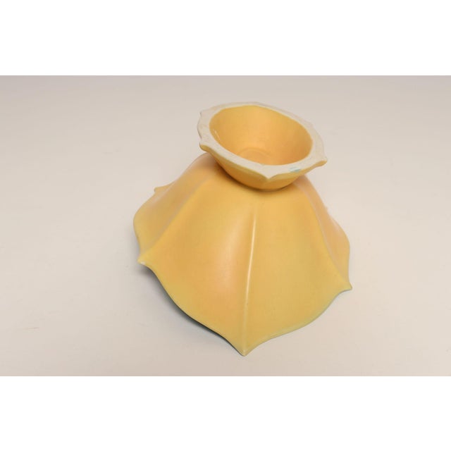 Ceramic Art Deco Matte Yellow and Glossy Blue Ceramic Console Bowl by Cowan Pottery For Sale - Image 7 of 14