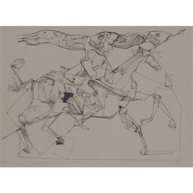 Olaf IDALIE Rider Original etching Signed in pencil by the artist Numbered on / 70 On BFK Rives, 33 x 45cm Excellent...
