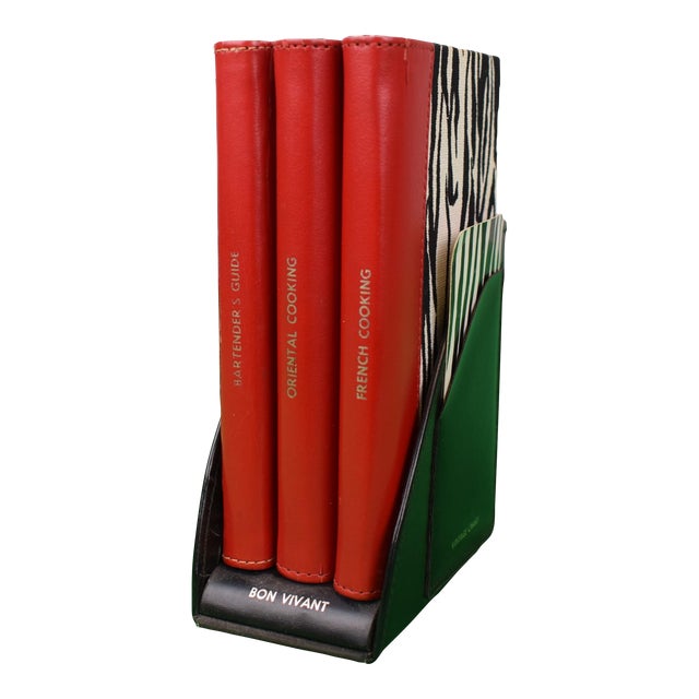 Set of 3 Zebra 'Bon Vivant' Bartender's Guide/ French/ & Oriental Cooking Books" 1965 Myra, Waldo & Fernande, Gardin For Sale