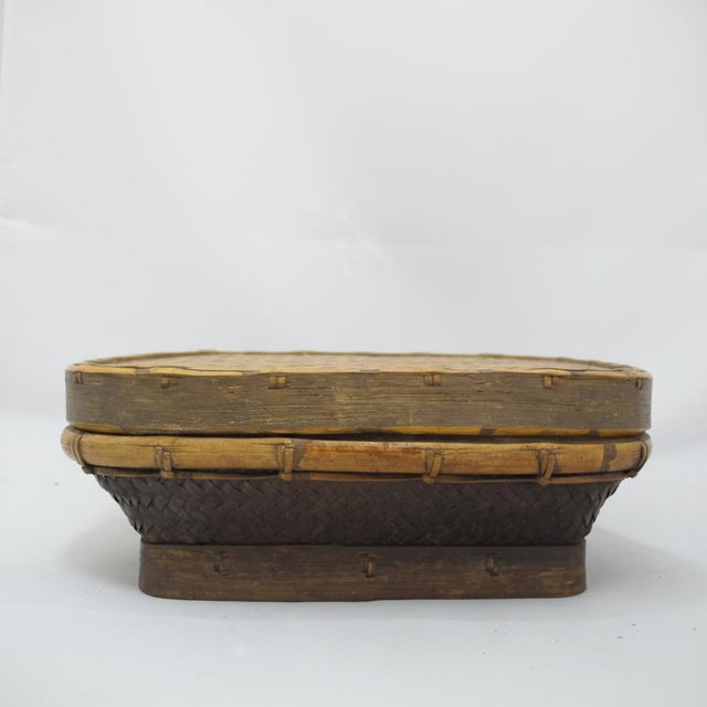 Vintage traditional Philippines Huop lidded basket, historically used by the Ifugao people of Luzon Island for holding...