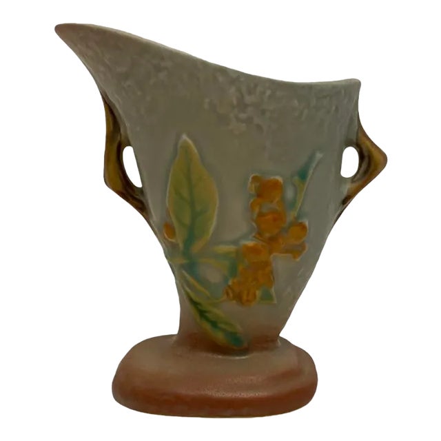 Mid Century Roseville Art Pottery Gray Bittersweet Vase #872-5 For Sale