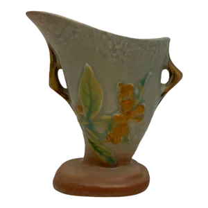 Mid Century Roseville Art Pottery Gray Bittersweet Vase #872-5