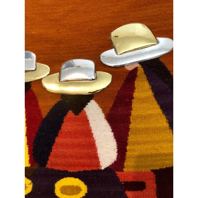 Folk Art Olga Fisch, Vintage Handwoven Tapestry Wool, Metal Folk Art Rug Weaving Wall Hanging, Circa 1950s For Sale - Image 3 of 6