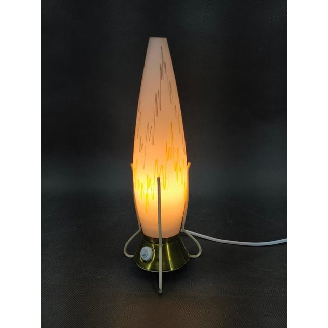 Mid-Century Glass Table Lamp from Zukov, Czech, 1960s For Sale - Image 3 of 12
