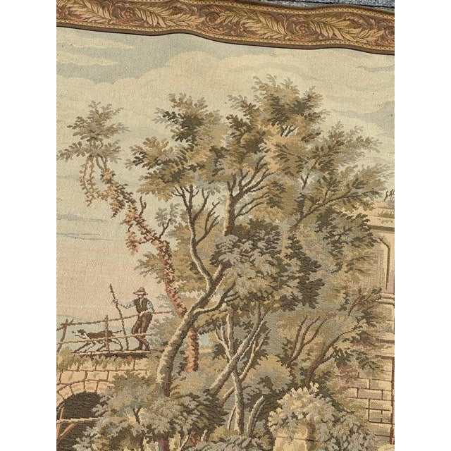 Textile Vintage French Aubusson Style Jacquard Tapestry, 1970s For Sale - Image 7 of 18