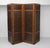 A superb and finely made Arts & Crafts movement four-fold double sided oak screen, with embossed paper inserts displaying...