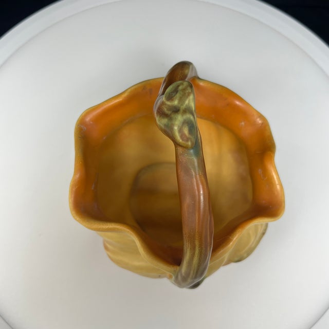 Ceramic Vintage Weller Pottery Cameo With White Rose Planter Bowl With Handle For Sale - Image 7 of 9