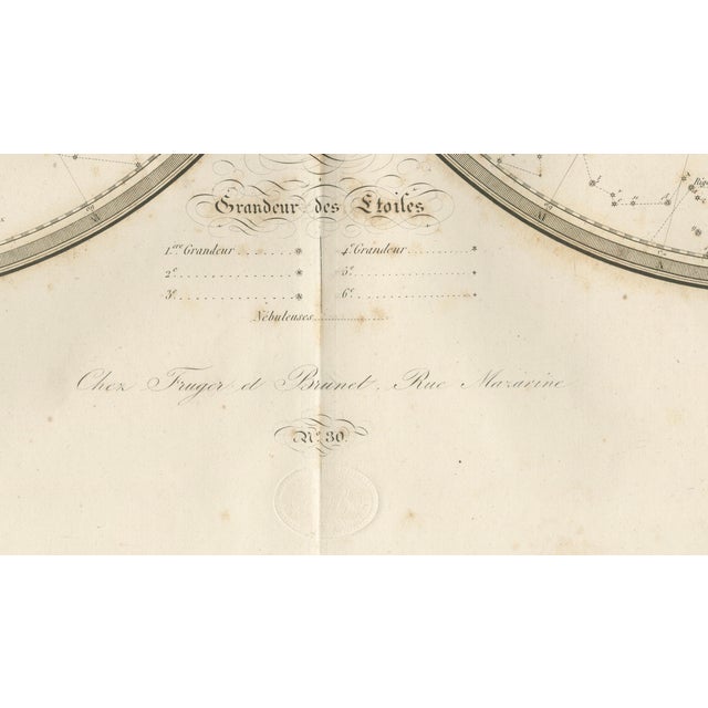 Paper Antique Celestiall Planispheres Map by Lapie, 1838 For Sale - Image 7 of 9