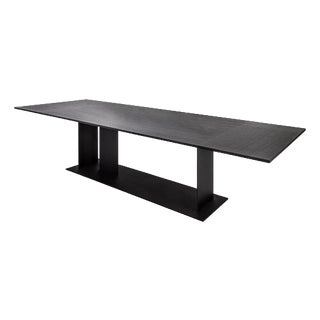 Berlino 300 Matt Grey Oak Top and Matt Black Metal Base Table by Casa Casati For Sale