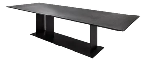 Berlino 300 Matt Grey Oak Top and Matt Black Metal Base Table by Casa Casati