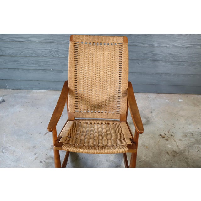 Vintage Mid Century Yugoslavian Hans Wegner Style Rocking Lounge Chair ...