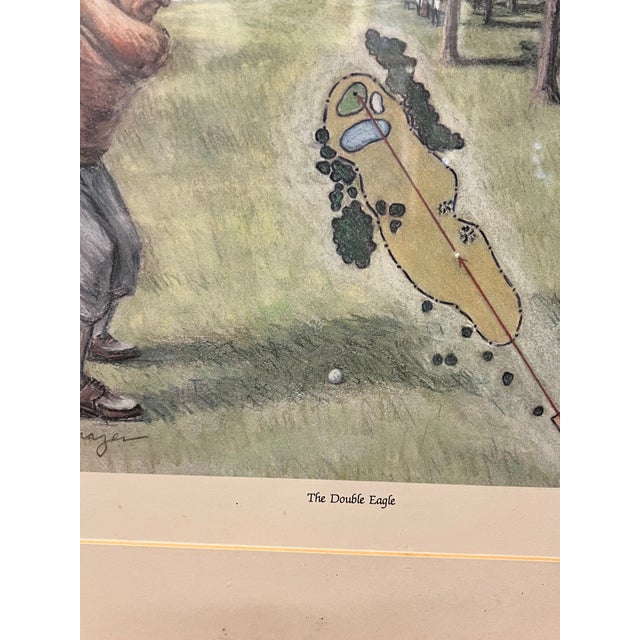 Vintage Framed "The Double Eagle" Limited Edition Golf Print – Signed For Sale - Image 4 of 7