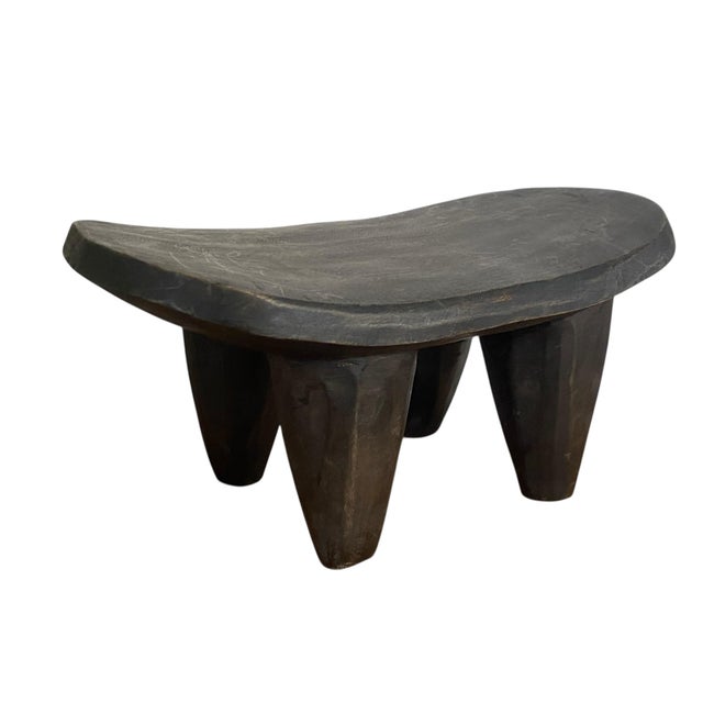 African Vintage African Carved Wood Senufo Milk Stool 14" W For Sale - Image 3 of 6