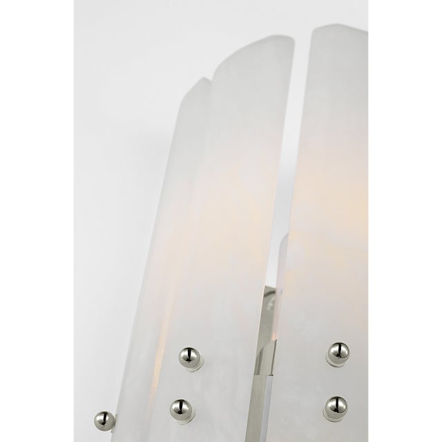 Modern AERIN for Visual Comfort Signature Bonnington Tall Sconce in Polished Nickel with Alabaster For Sale - Image 3 of 7