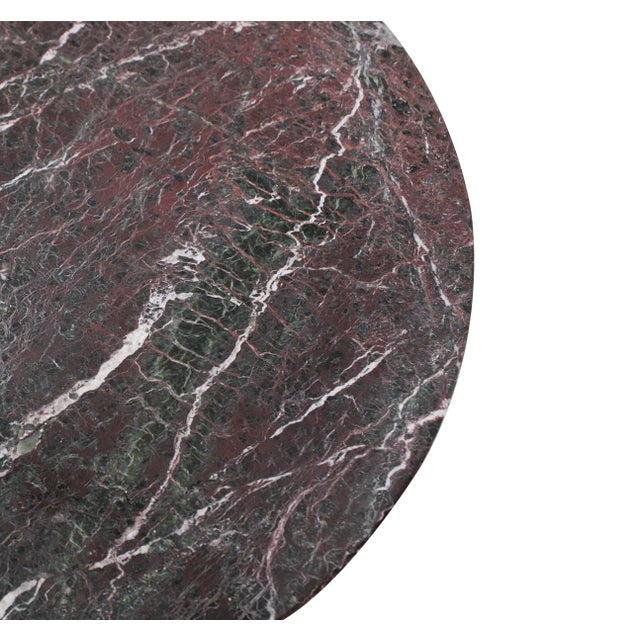 Mid-Century Modern Round Marble Rosso Levanto End Table, Italy, 1970s, Set of 2 For Sale - Image 5 of 8