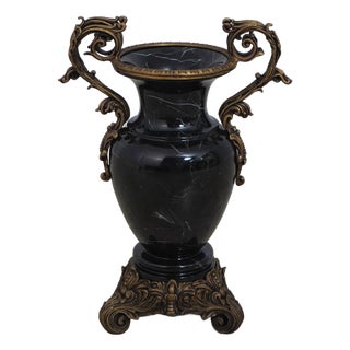 Maitland Smith Gracie Marble & Bronze Vase For Sale