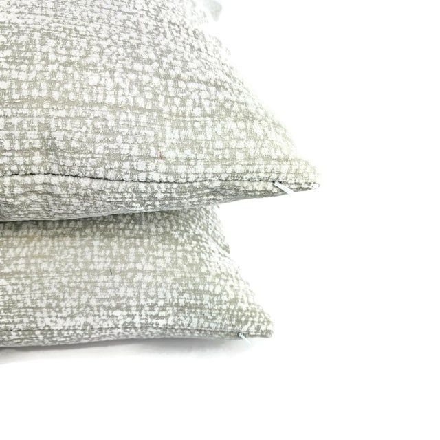 2020s Perennials Rock Steady in White Sands Pillow Cover - Euro Sham - Gray and White Textured Speckle Outdoor Cushion Cover For Sale - Image 5 of 6