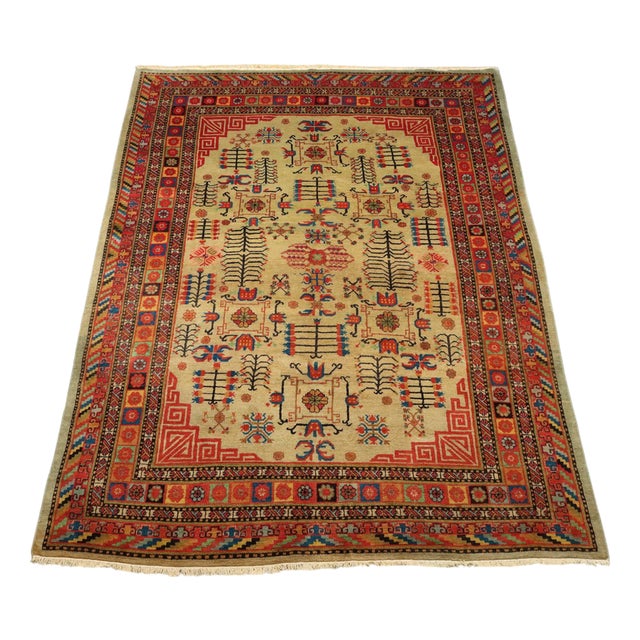 Samarkand Rug in Wool and Cotton For Sale