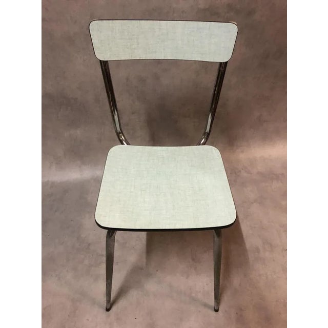 Pale Green Formica Side Chairs, 1950s, Set of 4 For Sale - Image 9 of 14
