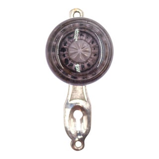 Antique Round Art Deco Purple Glass Dummy Door Knob Set For Sale