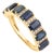 2.7ct Blue Sapphire & Diamond Wedding Band Ring Size 5 in 14k Yellow Gold For Sale