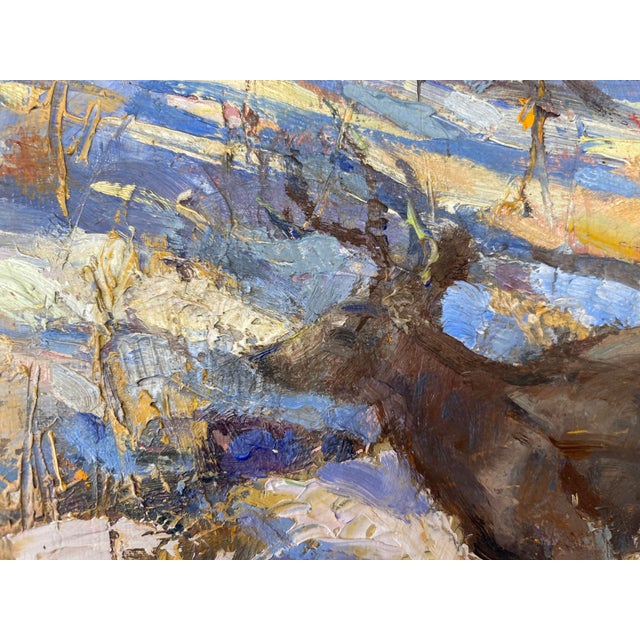 A Walk in the Woods ~ Lorie Batson, Original Oil Painting ~This Painting Captures a Quiet Peaceful Winter Scene Along a Snowy Creek. For Sale - Image 9 of 14