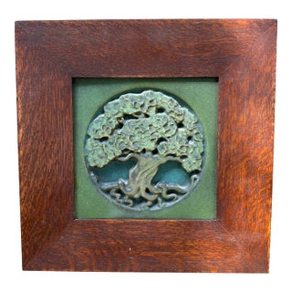 Antique Arts & Crafts Tree of Life Rookwood Plaque For Sale
