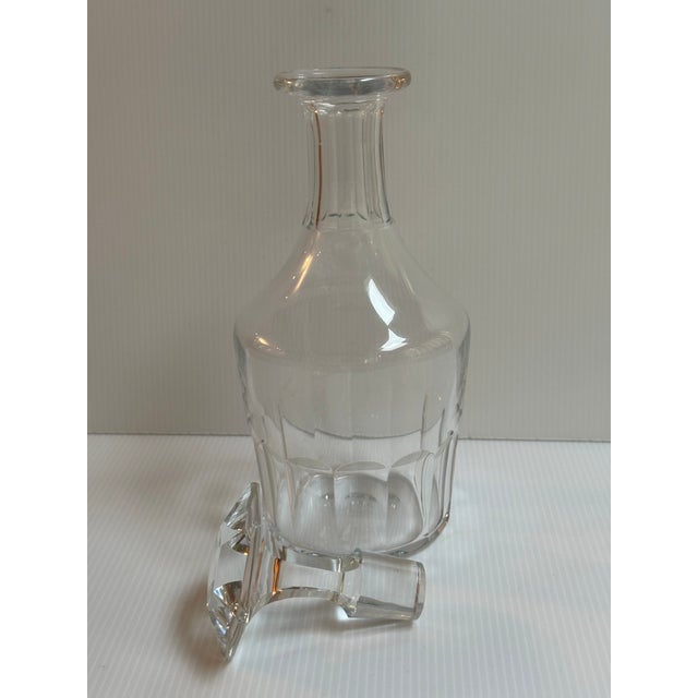 1970s Signed Baccarat France Clear Crystal Bretagne Pattern Decanter With Stopper For Sale - Image 13 of 17