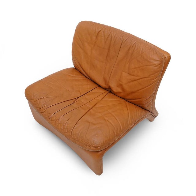 Wood Selene Leather Chair by Adalberto Caraceni for B&T, 1970s For Sale - Image 7 of 14