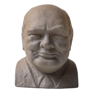 Vintage Winston Churchill Bank Bust in Ceramic from Søholm, 1979 For Sale
