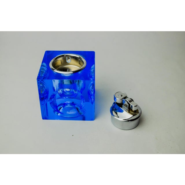 Blue Murano Glass Lighter attributed to Antonio Imperatore, Italy, 1970s For Sale - Image 6 of 7