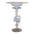 Vintage Venetian Murano-Style Dolphin Stem Glass Compote With Cobalt Rim For Sale