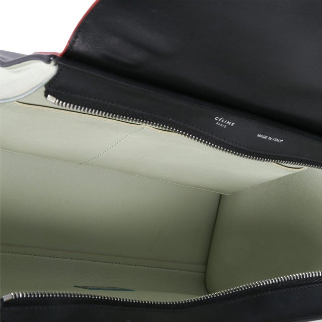 Red Black White Grained Calfskin Small Trapeze Bag For Sale - Image 9 of 9
