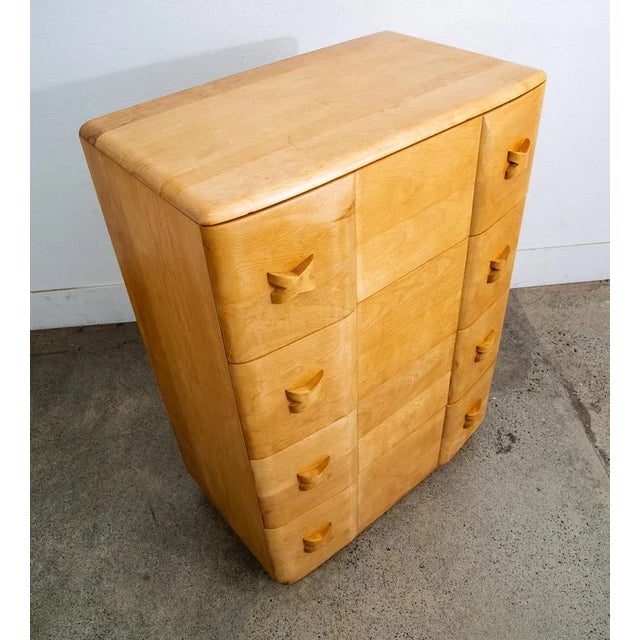1960s Mid Century Modern Highboy Dresser Maple 4 Drawer Heywood Wakefield Rio Vintage For Sale In Sacramento - Image 6 of 12