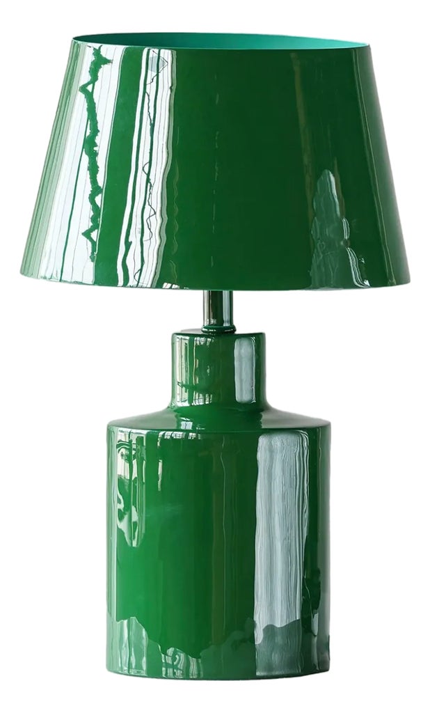 Contemporary Matthew Izzo Home Emerald Enamel Table Lamp