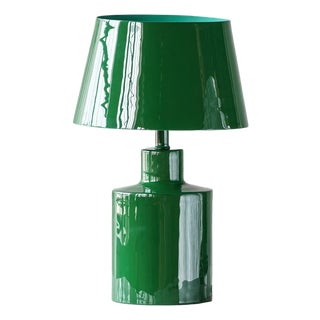 Contemporary Matthew Izzo Home Emerald Enamel Table Lamp For Sale