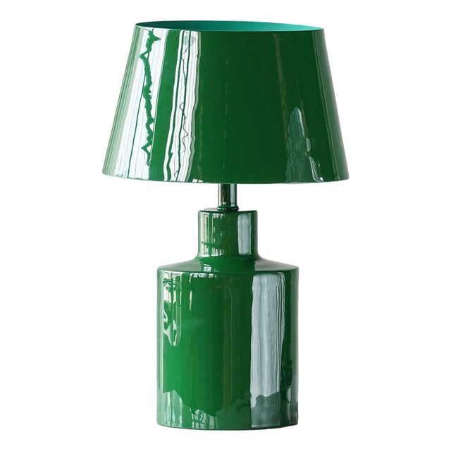 Matthew Izzo Home Emerald Enamel Table Lamp For Sale