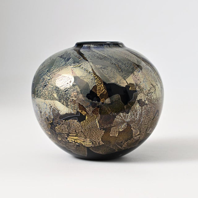 Azurene Series Vase in Black Glass from Isle of Wight, 1980s, in Very Good conditions. Designed 1970 to 1979 I have...