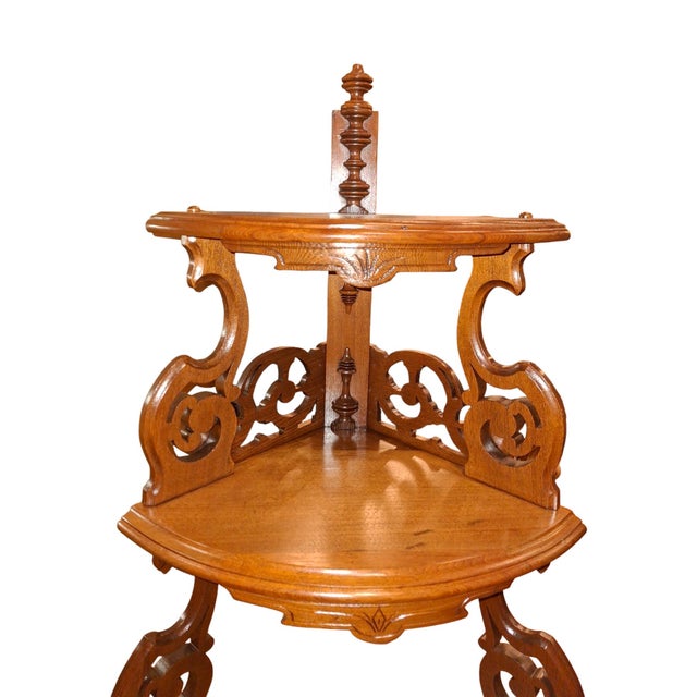 Late 19th Century Victorian Walnut Corner Shelf/Etagere For Sale - Image 5 of 8