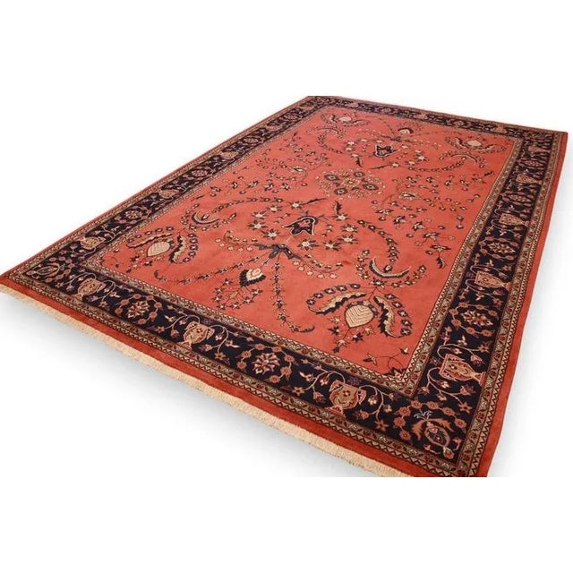 Textile Middle Eastern Hand-Knotted Sarough Rug For Sale - Image 7 of 10